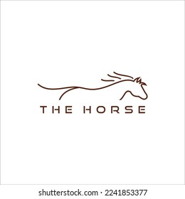 line art running horse logo vector