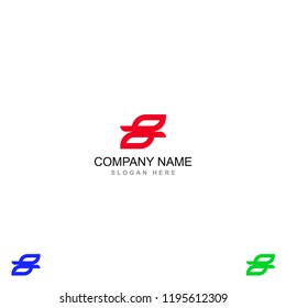 Line art S letter vector logo design