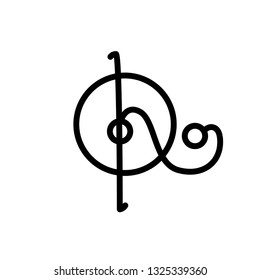 Line art sacral geometry alchemy symbol icon in modern style. Can be used for fluent design poster, electronic music technology cover, flyer, logo, t-shirt print.