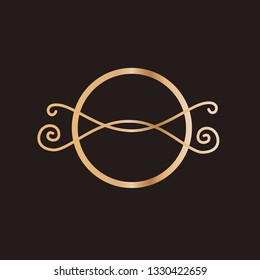 Line art sacral geometry curved contour alchemy symbol icon in modern style. Can be used for fluent design poster, electronic music technology cover, flyer, logo, t-shirt print.
