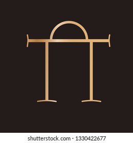 Line art sacral geometry curved contour alchemy symbol icon in modern style. Can be used for fluent design poster, electronic music technology cover, flyer, logo, t-shirt print.
