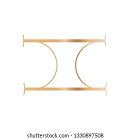 Line art sacral geometry curved contour circle alchemy symbol icon in modern style. Can be used for fluent design poster, electronic music technology cover, flyer, logo, t-shirt print.