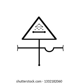 Line art sacral geometry curved contour alchemy symbol icon in modern style. Can be used for fluent design poster, tattoo concept, electronic music technology cover, flyer, logo, t-shirt print.