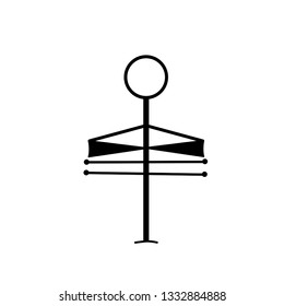 Line art sacral geometry curved contour alchemy symbol icon in modern style. Can be used for fluent design poster, tattoo concept, electronic music technology cover, flyer, logo, t-shirt print.