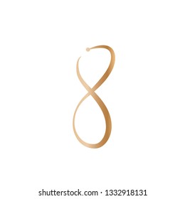 Line art sacral geometry curved contour alchemy eternity symbol icon modern style. Can be used for fluent design poster, tattoo concept, electronic music technology cover, flyer, logo, t-shirt print.