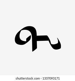 Line art sacral geometry curved contour glyph symbol icon in modern style. Can be used for fluent design poster, tattoo concept, electronic music technology cover, flyer, logo, t-shirt print.