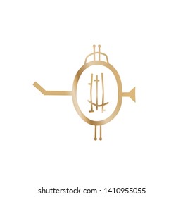 Line art sacral geometry curved contour alchemy symbol icon in modern style. Can be used for fluent design poster, tattoo concept, electronic music technology cover, flyer, logo, t-shirt print.