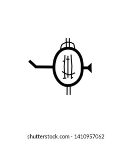 Line art sacral geometry curved contour alchemy symbol icon in modern style. Can be used for fluent design poster, tattoo concept, electronic music technology cover, flyer, logo, t-shirt print.