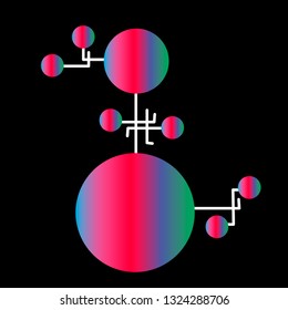 Line art sacral geometry gradient circle alchemy symbol icon in modern style. Can be used for fluent design poster, electronic music technology cover, flyer, logo, t-shirt print.
