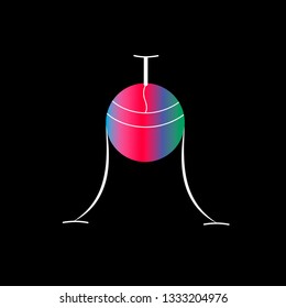 Line art sacral geometry gradient circle alchemy symbol icon in modern style. Can be used for fluent neon design poster, electronic music technology cover, flyer, logo, t-shirt print.