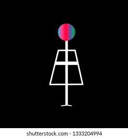 Line art sacral geometry gradient circle alchemy symbol icon in modern style. Can be used for fluent neon design poster, electronic music technology cover, flyer, logo, t-shirt print.