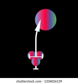 Line art sacral geometry gradient circle alchemy symbol icon in modern style. Can be used for fluent design poster, electronic music technology cover, flyer, logo, t-shirt print.
