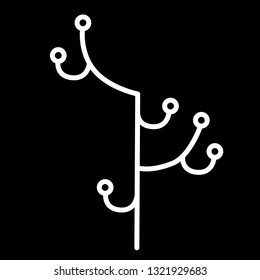 Line art sacral geometry tree shaman symbol icon in modern style. Can be used for fluent design poster, electronic music technology cover, flyer, logo.