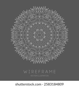 Line art sacred geometry mandala tattoo design. Technology cover background.