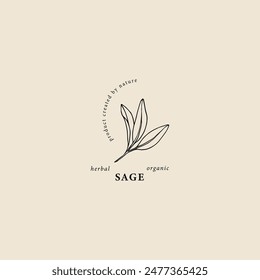 Line art sage branch logo