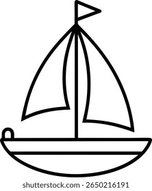 a line art sailboat design