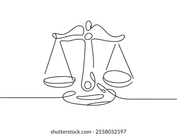  Line Art of Scales of Justice vector art