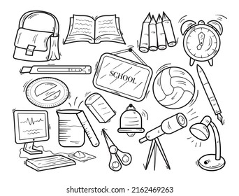 
Line Art School Supply Doodle Collections 