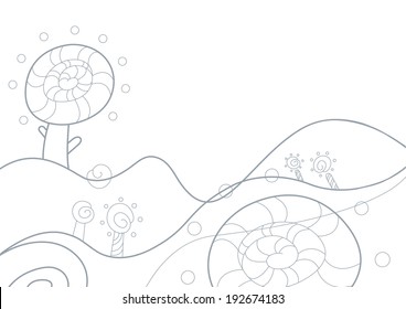 Line art for sea