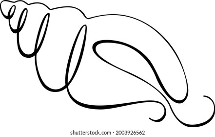 Line art sea shell symbol