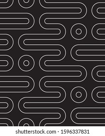Patrón sin fisuras de las líneas. Fondo de baldosas vectoriales en blanco y negro.