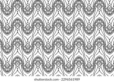 Line art seamless pattern for coloring book