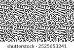 line art seamless pattern, modern pattern, black and white pattern, doodle art, doodle pattern