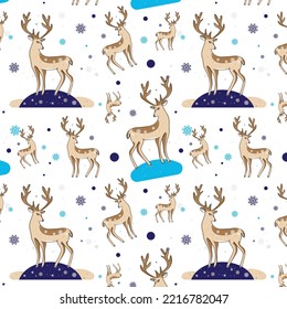 Patrón sin fisuras de las líneas. Renos que se pueden usar para tejidos y papel de envoltura. Año nuevo y antecedentes de Navidad. Temporada de invierno.