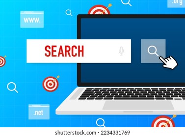 Line art search line for banner design. Business icon. Banner vector. Web search concept