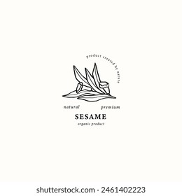 Line art sesame  branch logo