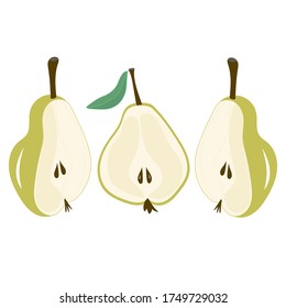 conjunto de líneas de arte de la ilustración vectorial de peras iconos de trazo de pera, iconos de frutos en fondo blanco, ilustración aislada. Comida vegetariana saludable. Fruta orgánica. Icono plano.