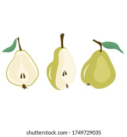 line art set of pear vector illustration pear stroke icons, fruits icons on white background, isolated illustration. Vegetarian healthy food. Organic fruit. Flat icon.