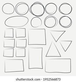 line art set of simple geometric figures