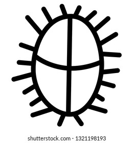 Line art shaman heliocentrum symbol in primitive style. Can be used for fluent design poster, electronic music technology cover, flyer, logo.
