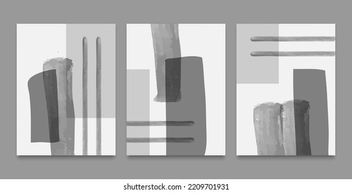 line art shape grey abstract art wall home decor painting background vector design cover wallpaper