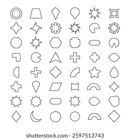 Line Art Shape Icons for Clean and Simple Graphics
