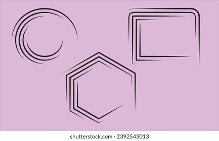 Line Art Shapes vector Wall