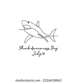 line art of shark awareness day good for shark awareness day celebrate. line art. illustration.