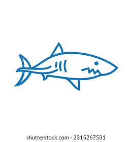 Line art shark logo design vector