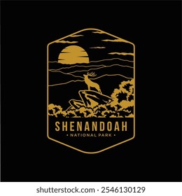 Line art Shenandoah National Park patch logo illustration