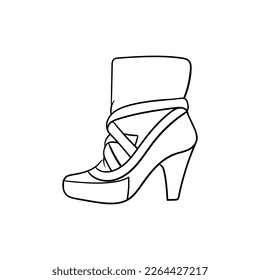 Line art shoes elegant creative illustration design