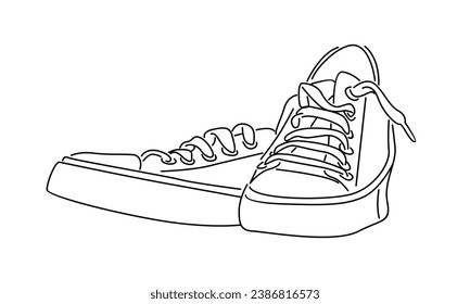 line art of a shoes vector illustration