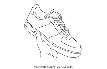 line art of a shoes vector illustration