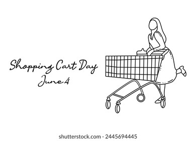 arte de línea del Día del Carrito de compras bueno para celebrar el Día del Carrito de compras. arte de línea. ilustración.