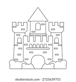 The Line Art of Side Town Castle