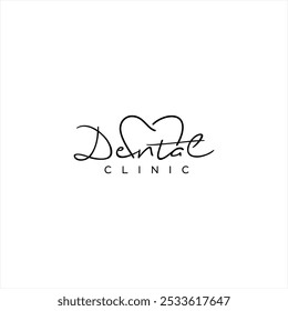 Logotipo dental da carta de assinatura da LINE ART; Logotipo dental moderno, único, simples e técnico lettermark para dentista, ortodônticos e marca de pasta de dente. Transmite serviços elegantes, decolados, estilosos e profissionais.