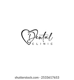 Logotipo dental da carta de assinatura da LINE ART; Logotipo dental moderno, único, simples e técnico lettermark para dentista, ortodônticos e marca de pasta de dente. Transmite serviços elegantes, decolados, estilosos e profissionais.