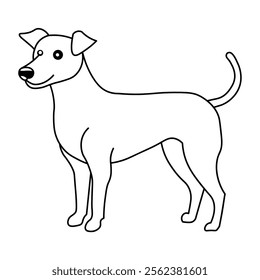 Line Art Silhouette Of Dog