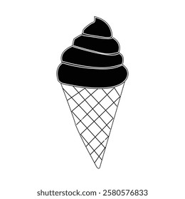 Line Art and Silhouette Ice Cream Icon