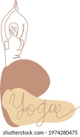 line art silhouette yoga poses hand drawn Illustration . Vector illustration